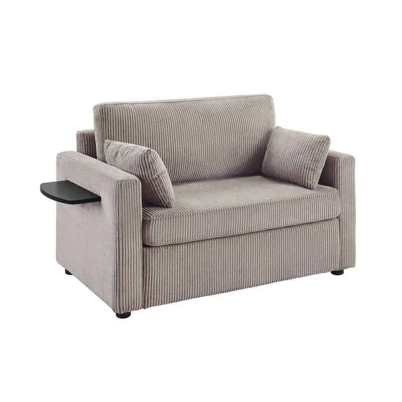 Sleeper Sofa With Foldable Mattress, USB Ports, Side Table & Storage Pocket by HouseOfZazla