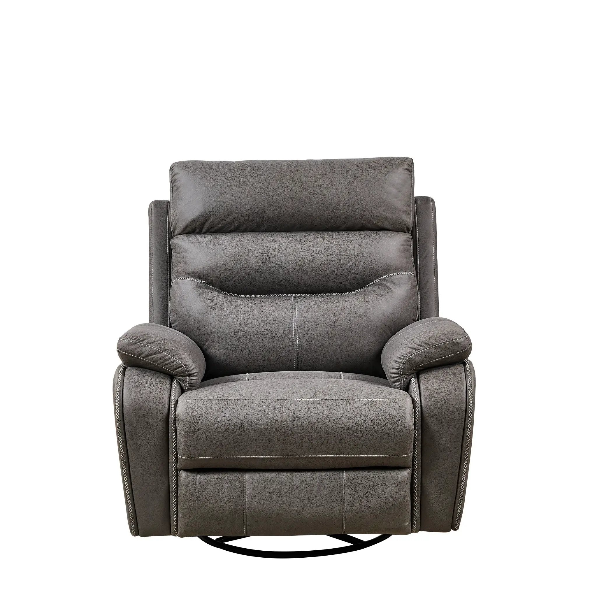 Liyasi - Dual Okin Motor Rocking And 240° Swivel Single Sofa Seat Recliner Chair Infinite Position, Head Rest With Power Function by HouseOfZazla