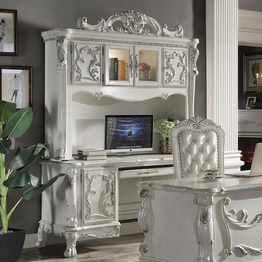 Dresden - Computer Desk & Hutch - Bone White by Unique Piece Furniture