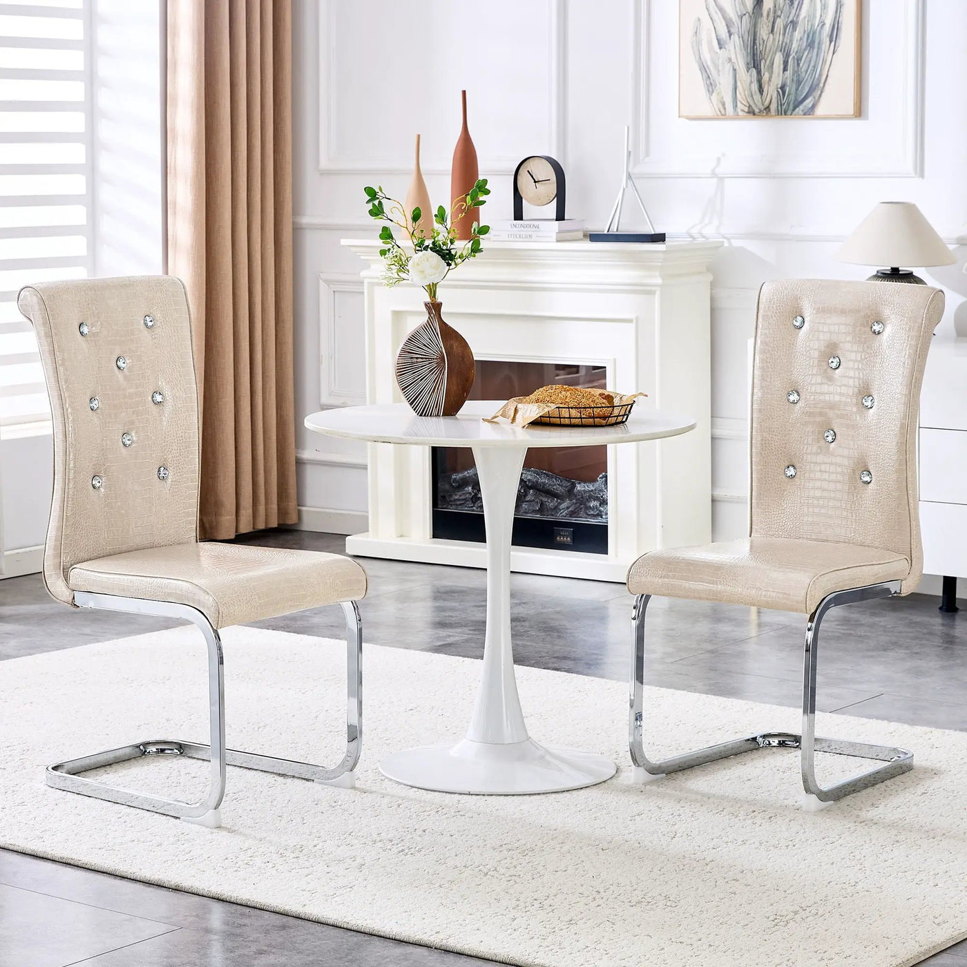 Elegant Design Upholstered Dining Chairs by Unique Piece Furniture