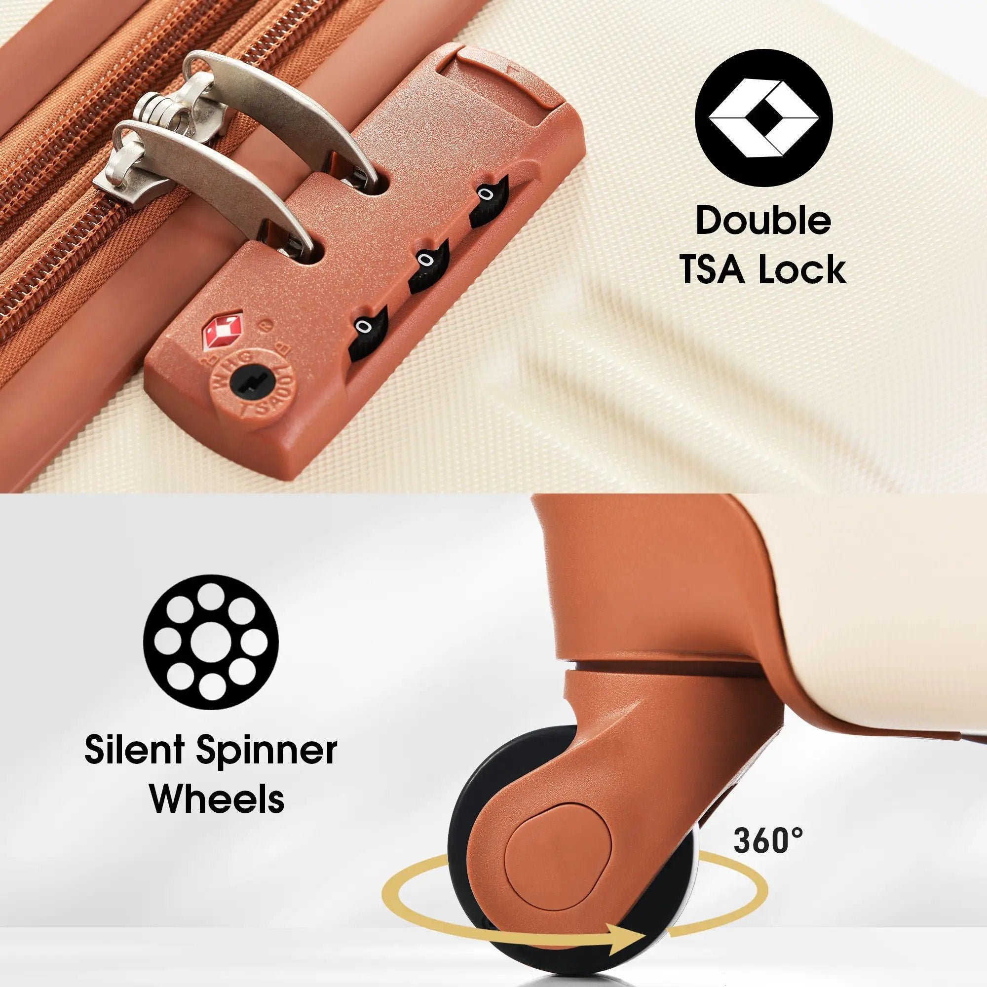 Hardshell Luggage Sets 4 Pieces + Bag Spinner Suitcase With Tsa Lock Lightweight - 16" / 20" / 24" / 28" Luggages by HouseOfZazla