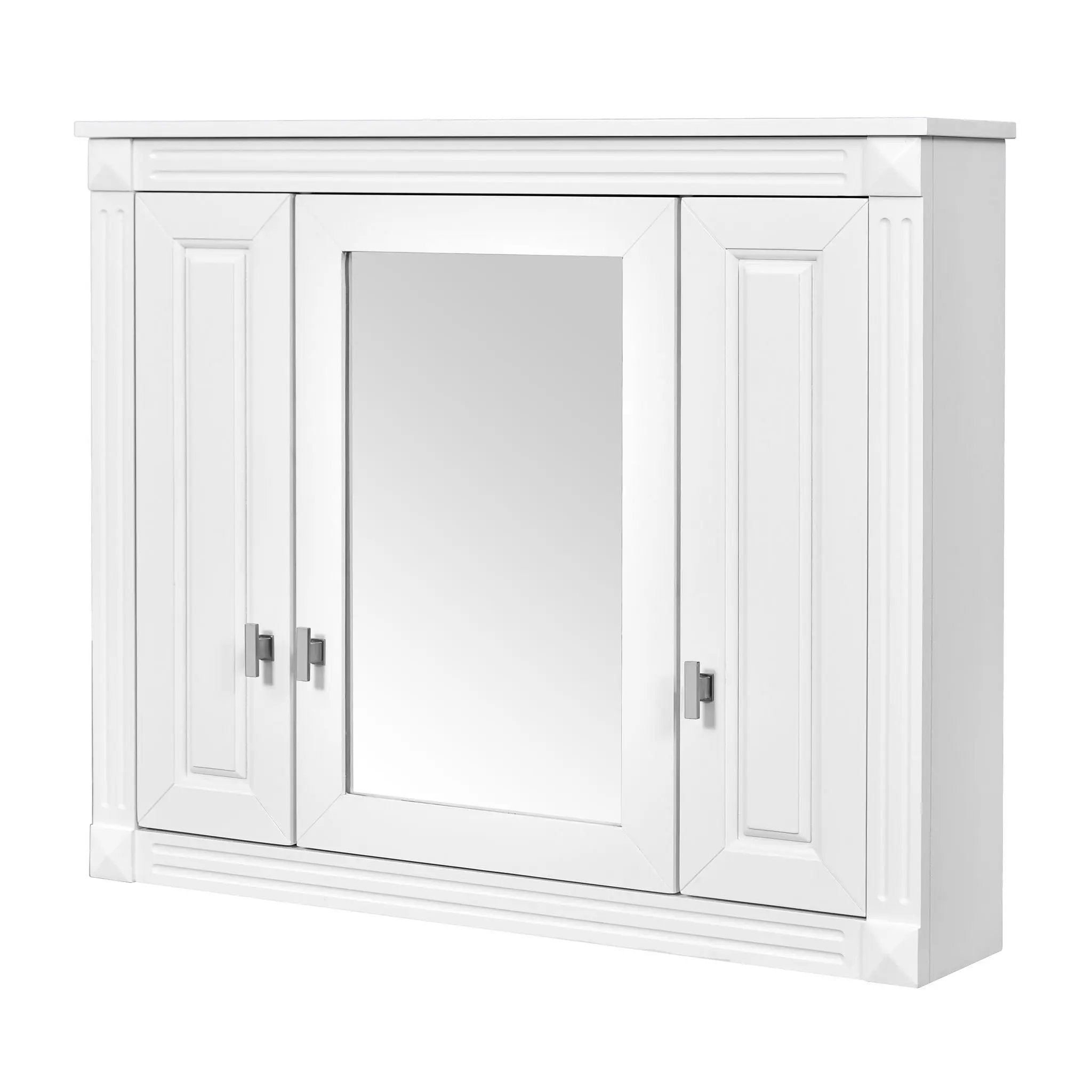 Wall Mounted Bathroom Cabinet With Mirror And 5 Shelves, Rectangular Design by Unique Piece Furniture