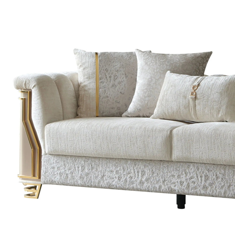 Chateau - Sofa - Cream / Brown by HouseOfZazla
