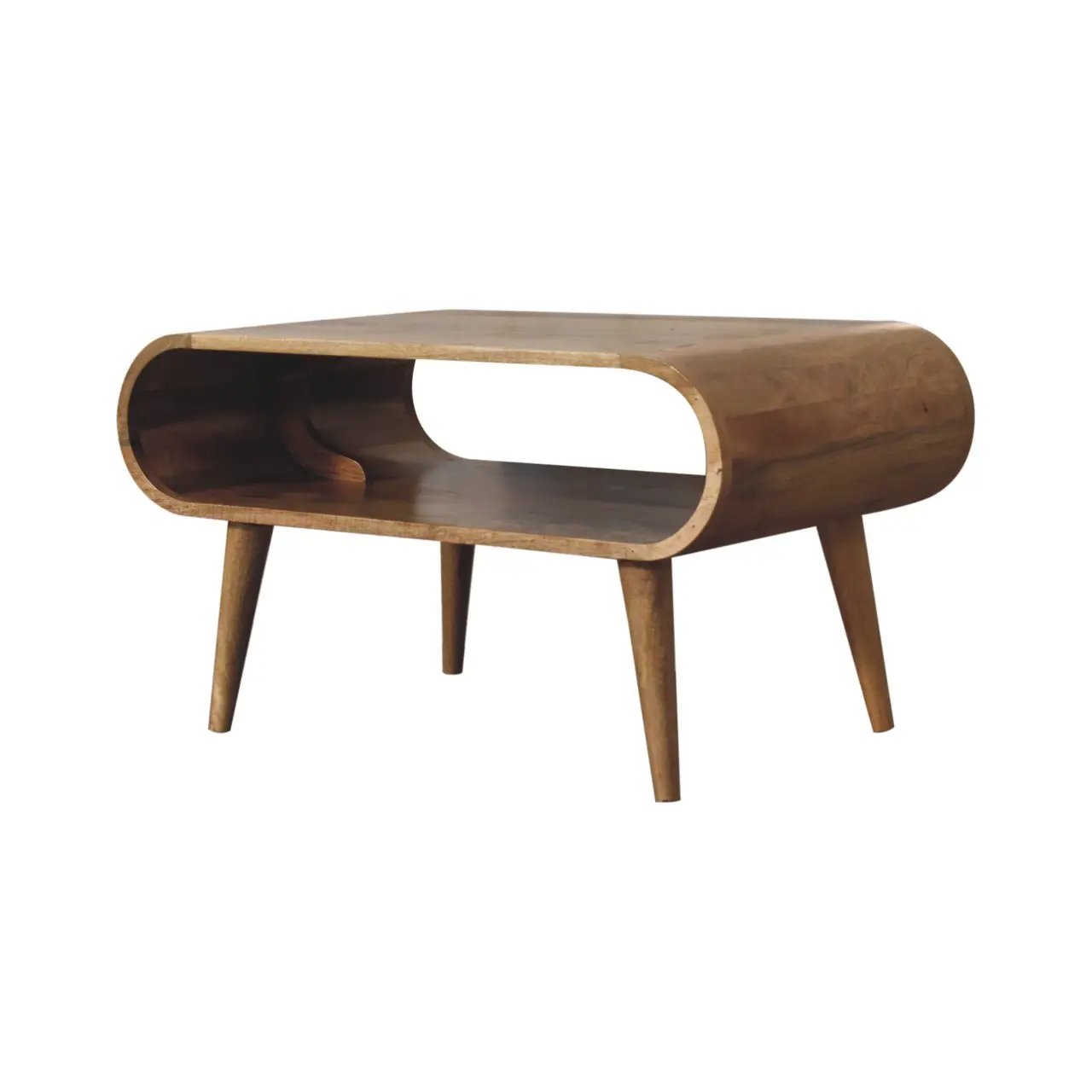 Solid Wood Open Oak-ish Coffee Table, Nordic Legs by HouseOfZazla