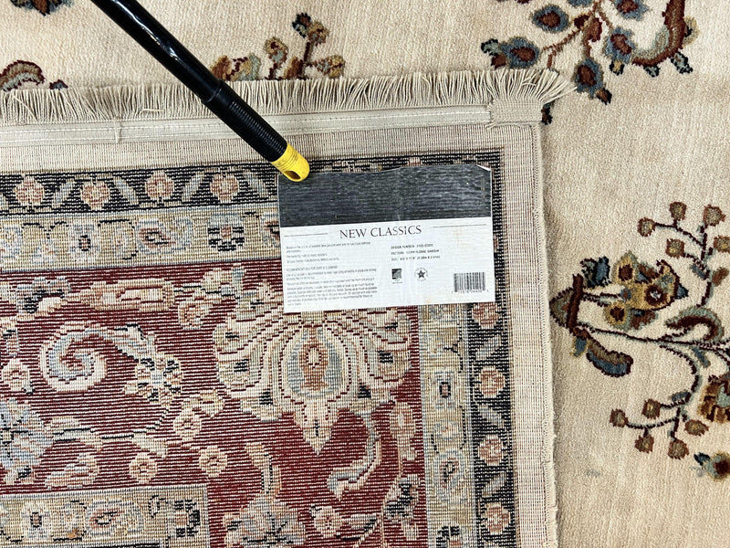 Karastan Rug 8.6 x 11.6, English Manor #2103, Ivory Floral Sarouk, Wool Karastan Carpet, Large Karastan Area Rug, Traditional Karastan Rug by Jewel Rugs
