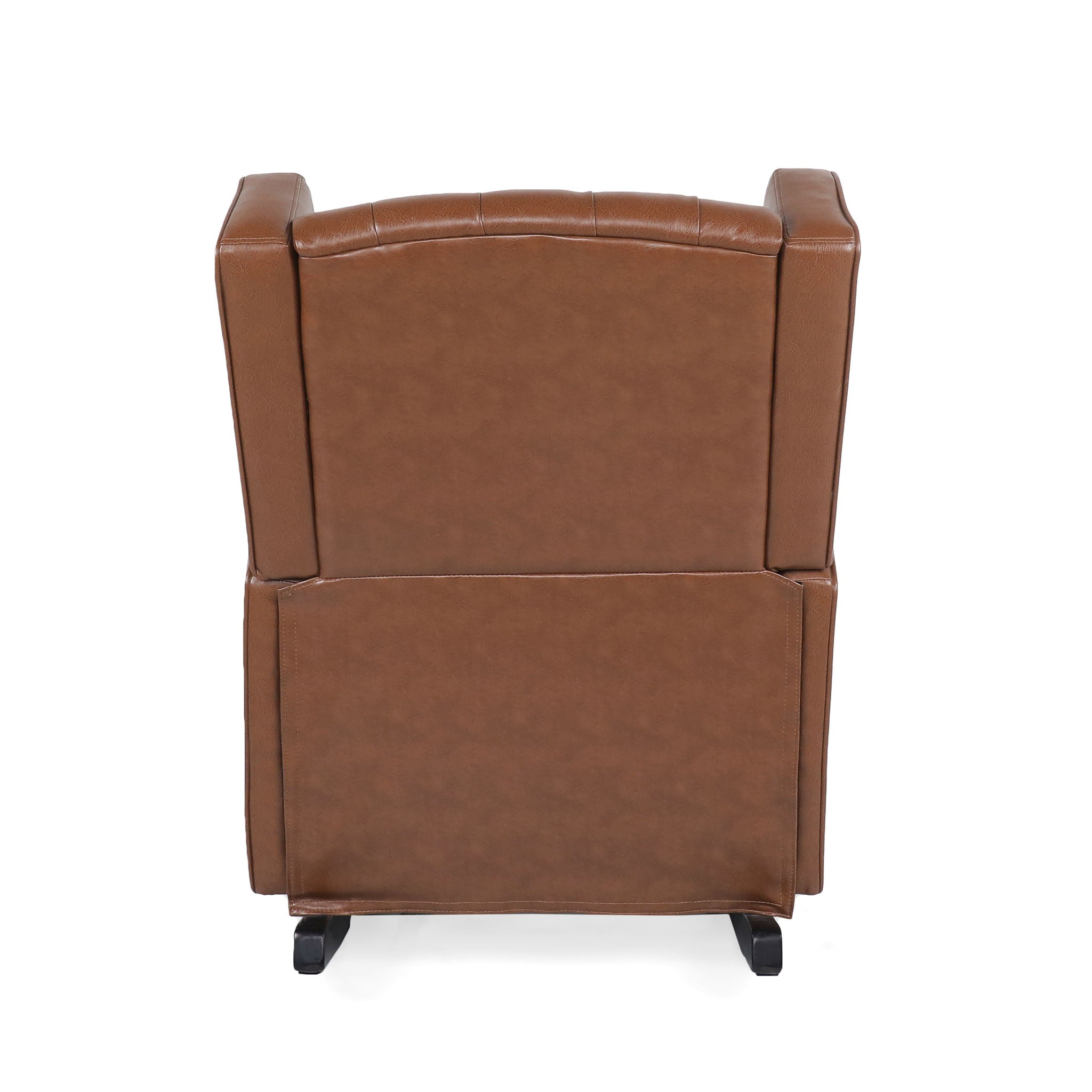 Moss Upholstered Rocking Recliner With Diamond Tufting And Wingback - Light Brown by HouseOfZazla
