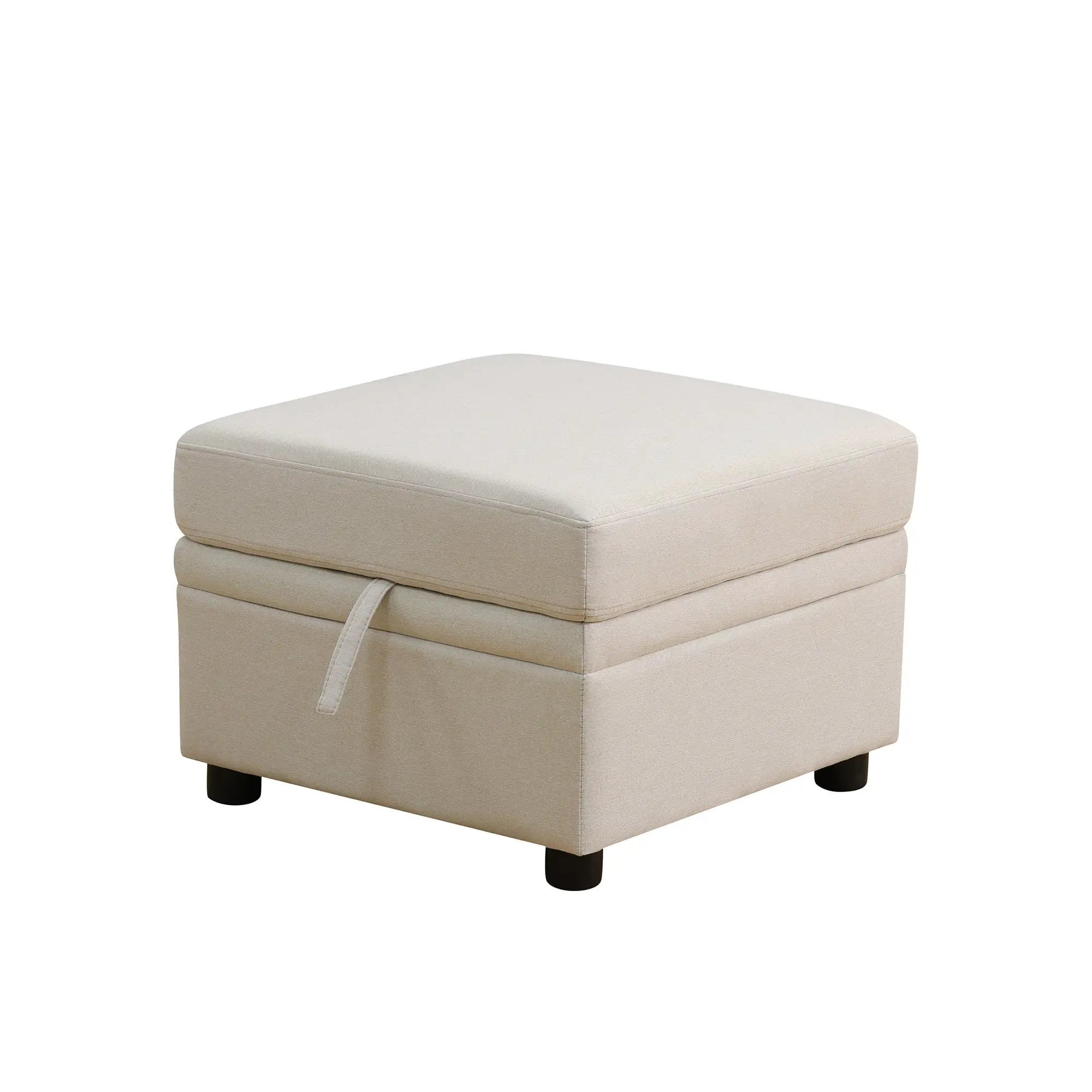 23" x 23" Off-White Square Ottoman by HouseOfZazla
