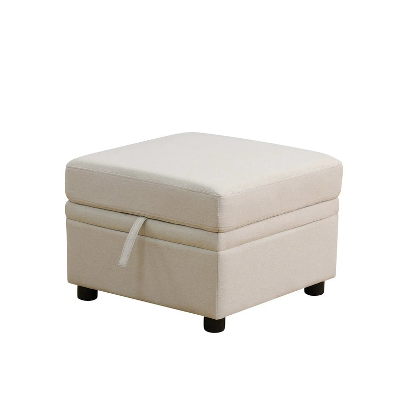 23" x 23" Off-White Square Ottoman by HouseOfZazla