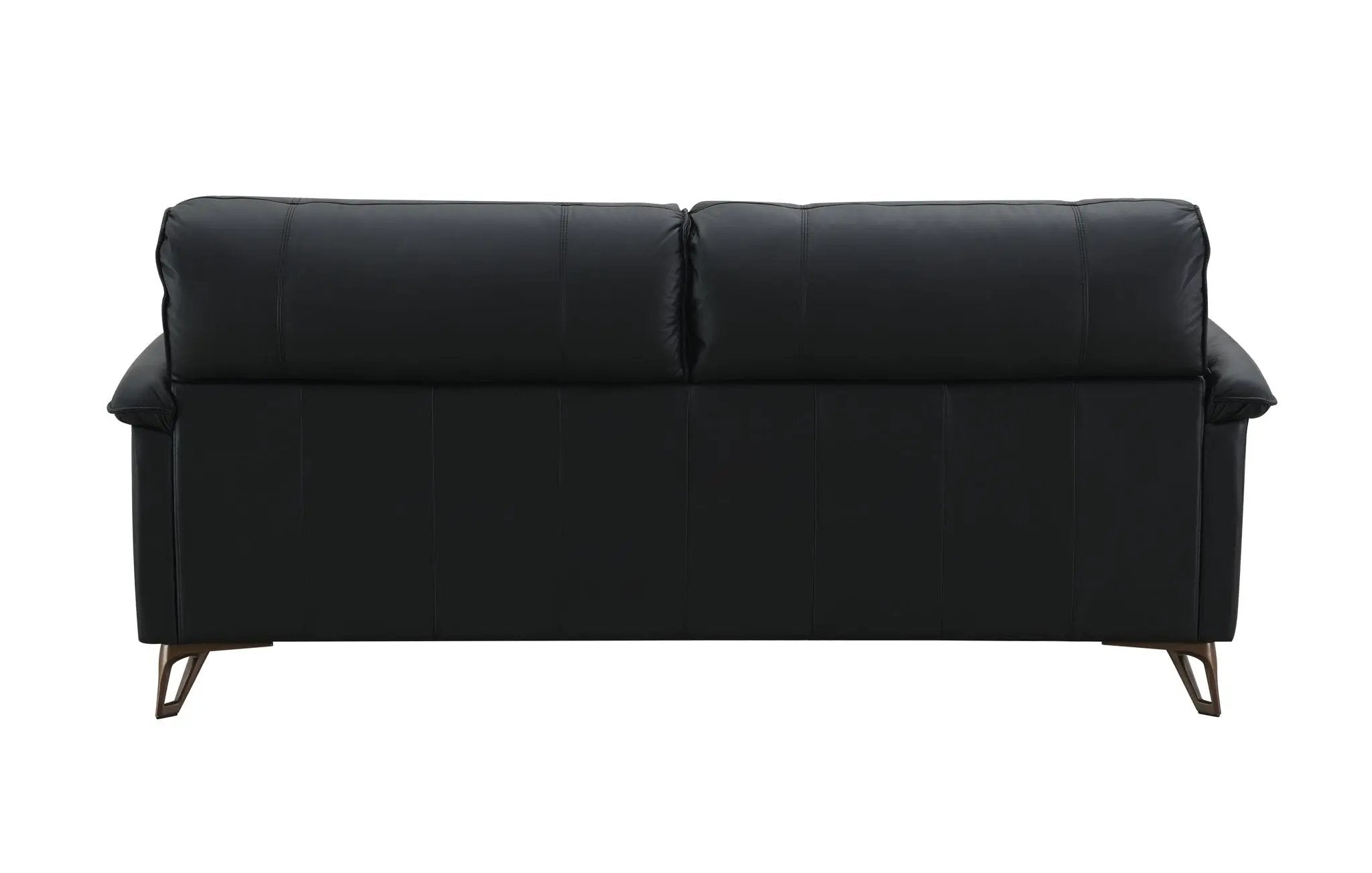 Eilene - Top Grain Leather Loveseat - Black by HouseOfZazla
