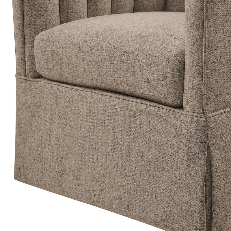 Solitude - Skirted Swivel Accent Chair With Hemp Like by HouseOfZazla