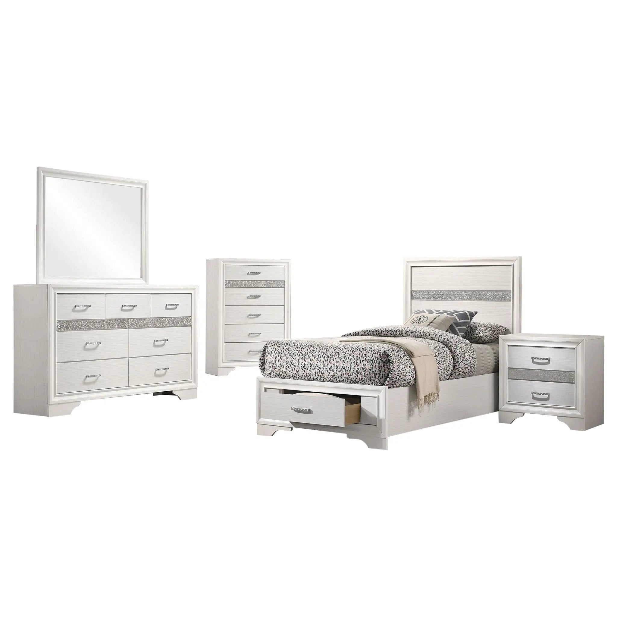 Miranda 5-piece Twin Bedroom Set White by Unique Piece Furniture