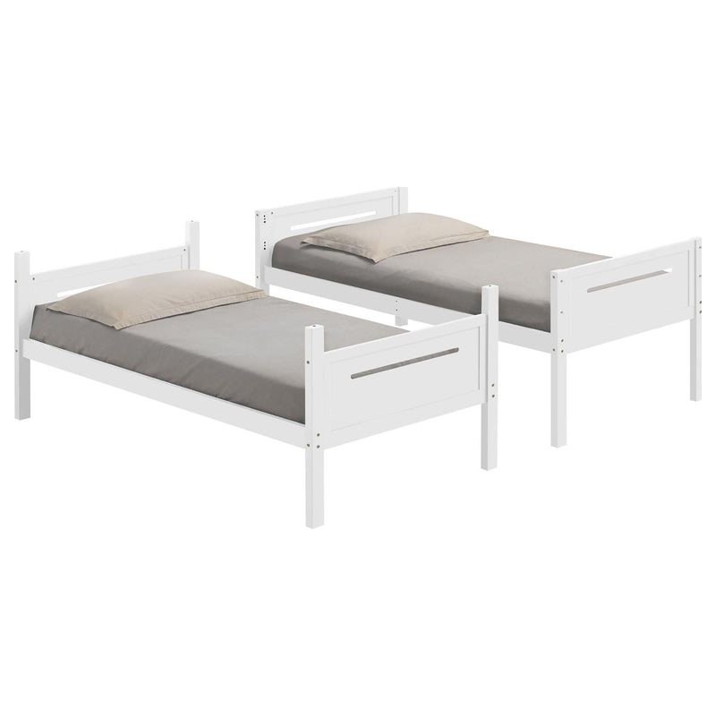 Bunk Bed With Built In Ladder, Safety Guardrails And Angled Access Step by HouseOfZazla