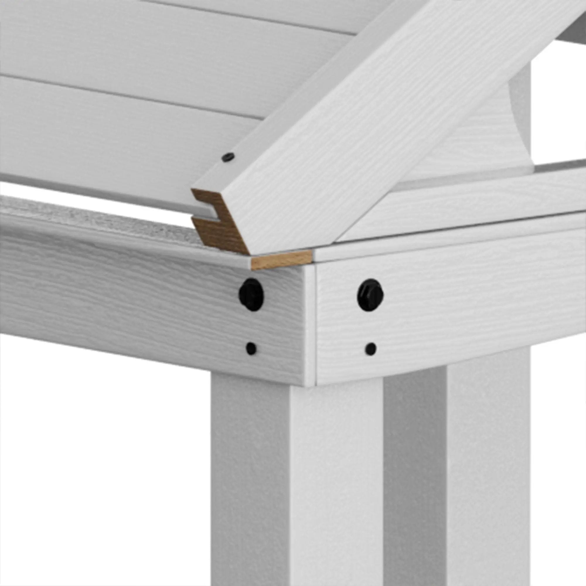 Outdoor Wooden Playhouse With Bench And Door - White by HouseOfZazla