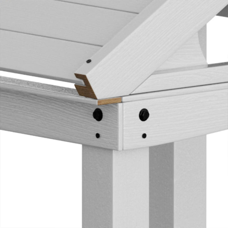 Outdoor Wooden Playhouse With Bench And Door - White by HouseOfZazla