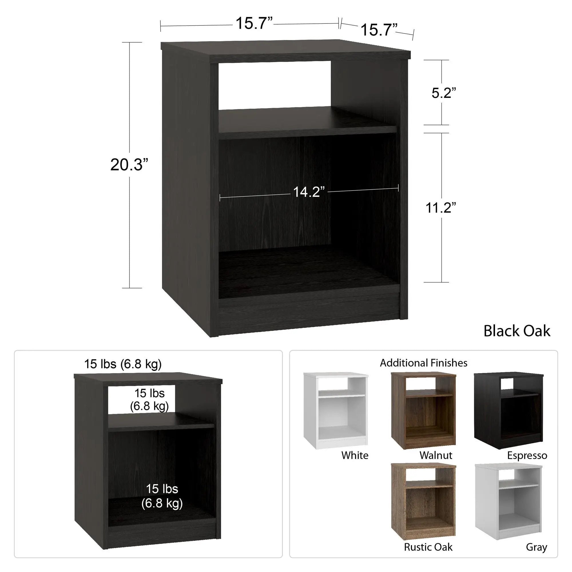 Open Shelf Nightstand - White by Unique Piece Furniture