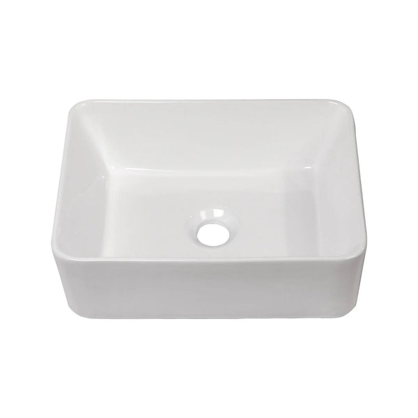 Sleek Ceramic Rectangular Vessel Bathroom Sink