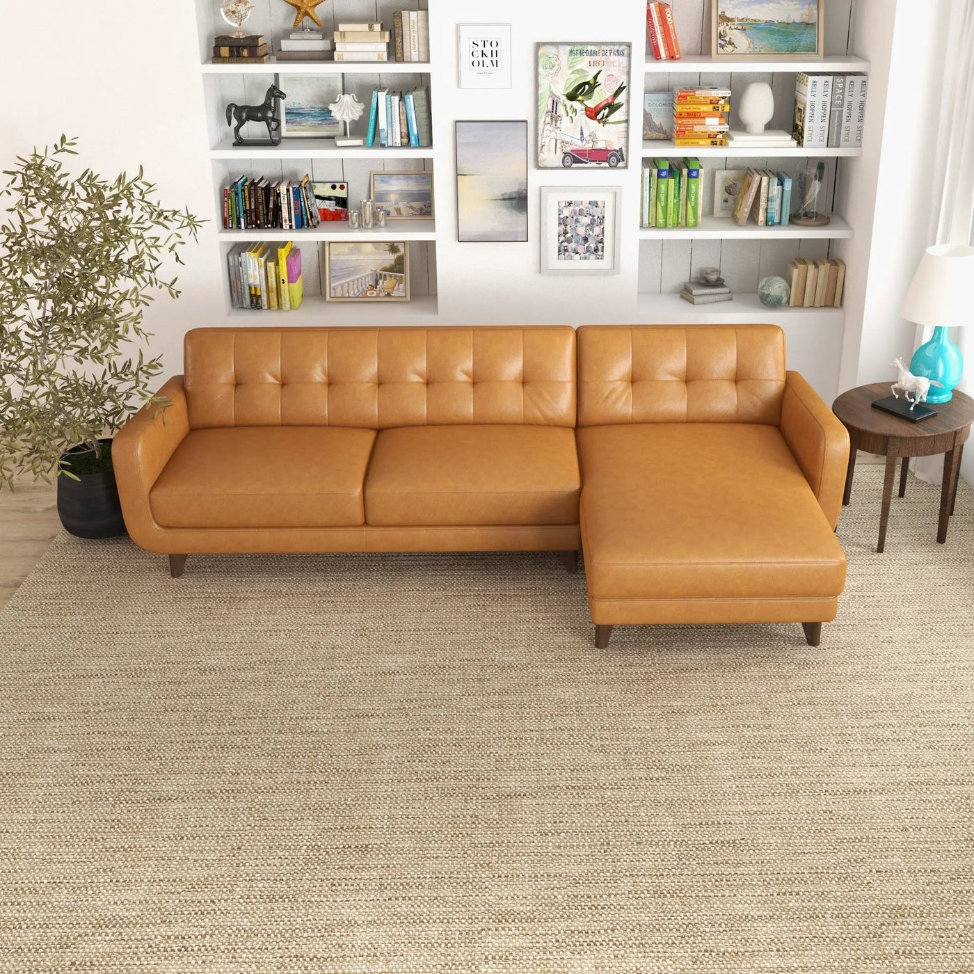 Allison - Mid-Century Modern Sectional Sofa Chaise by HouseOfZazla