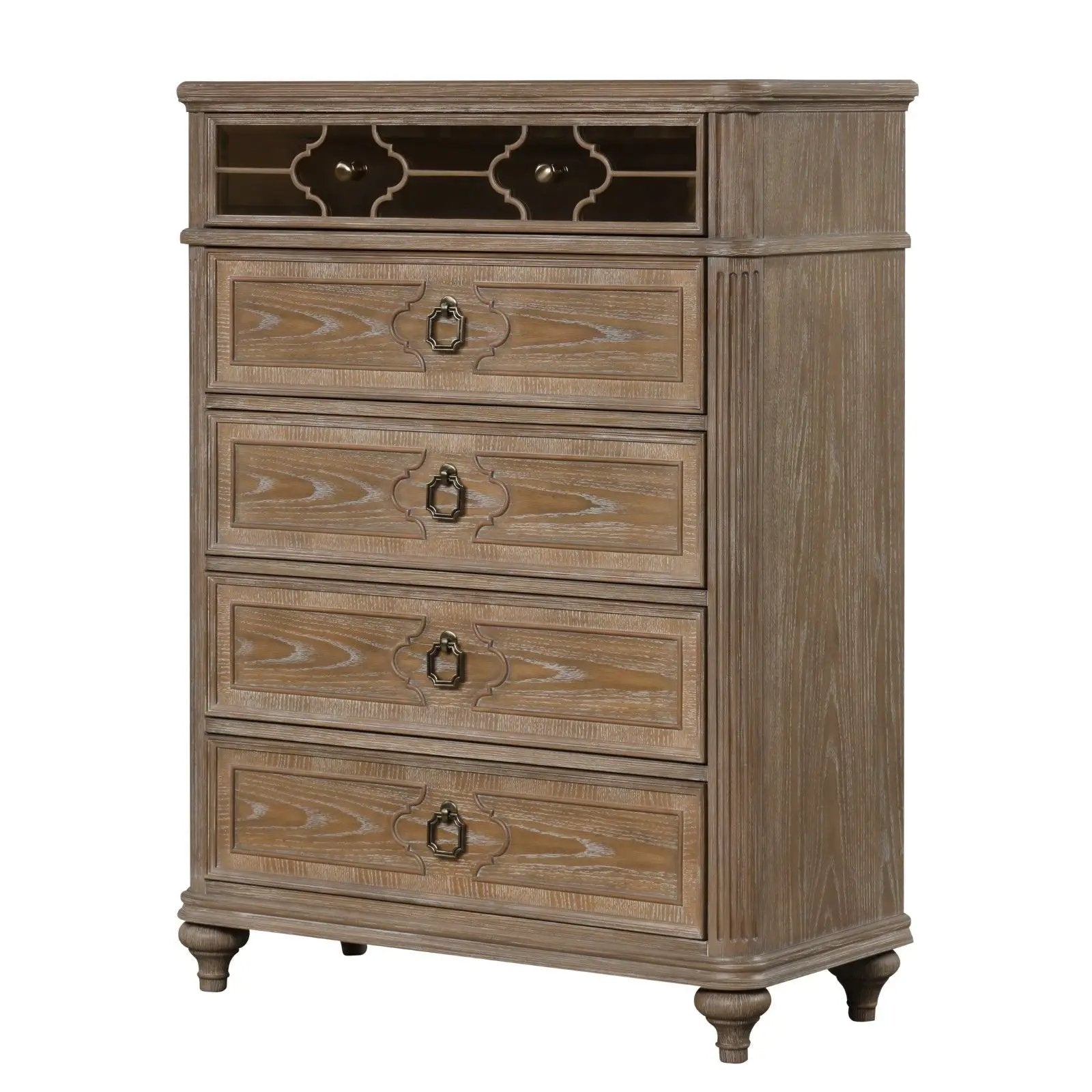 1 Piece Chest, Back Dovetail Drawers, Bedroom Furniture - Oak / Rustic by HouseOfZazla