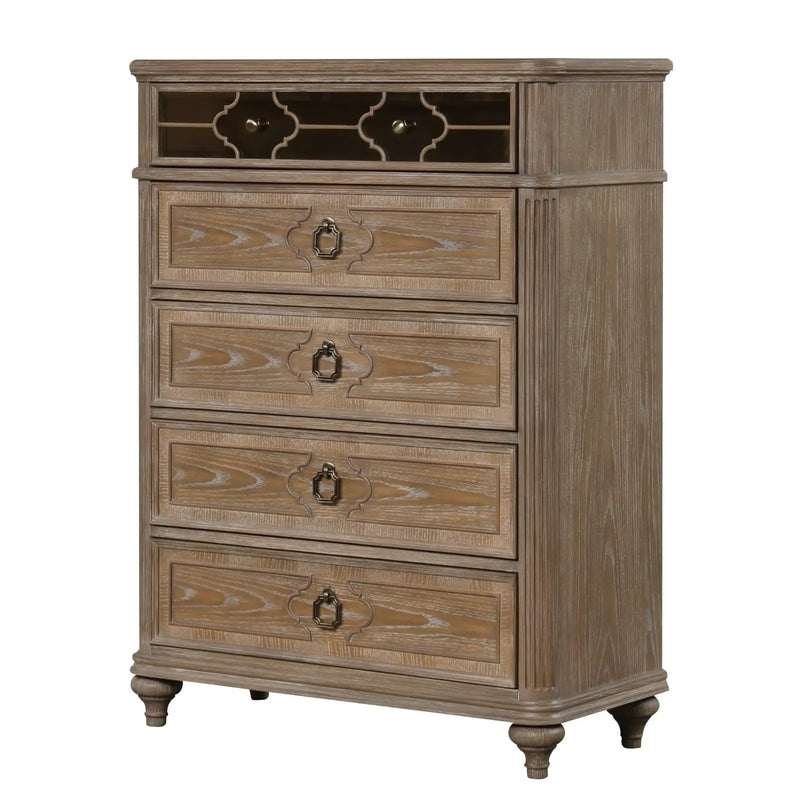 1 Piece Chest, Back Dovetail Drawers, Bedroom Furniture - Oak / Rustic by HouseOfZazla