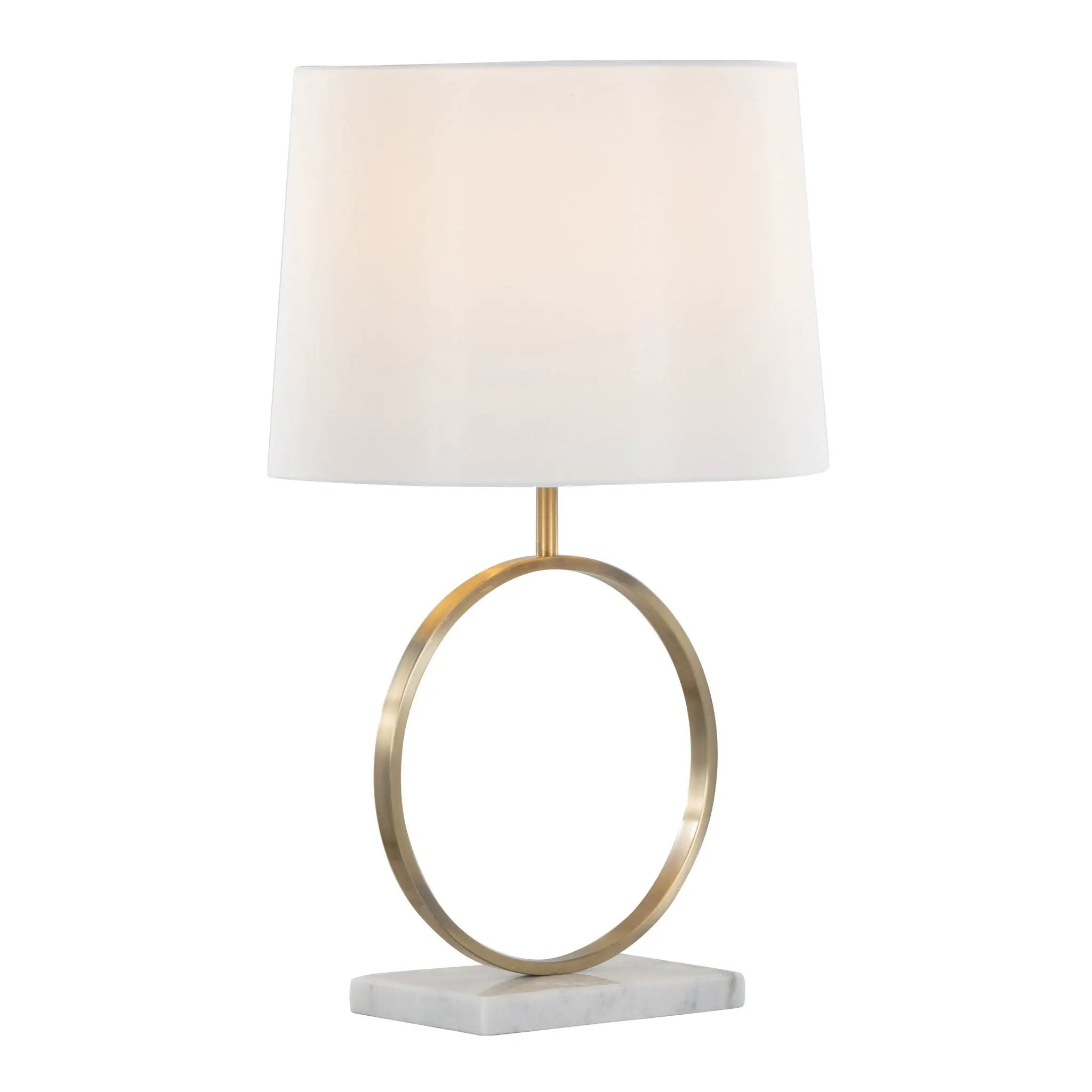 Moon - Contemporary Table Lamp - White / Gold by HouseOfZazla