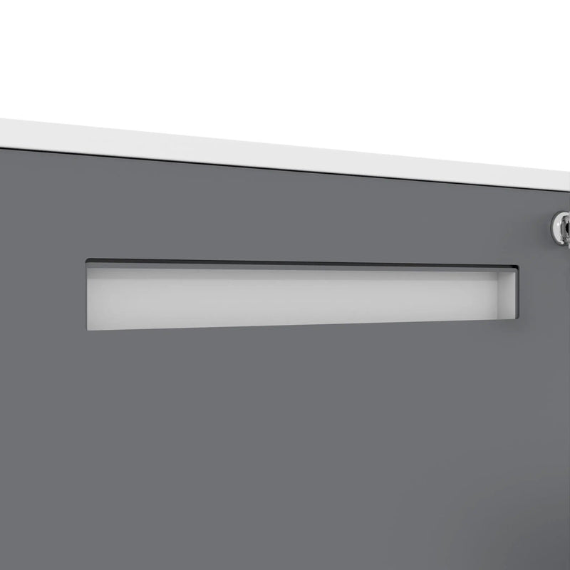 2-Drawer Mobile File Cabinet With Lock,On 360° Wheels, Holds A4/Letter/Legal Files - White by HouseOfZazla
