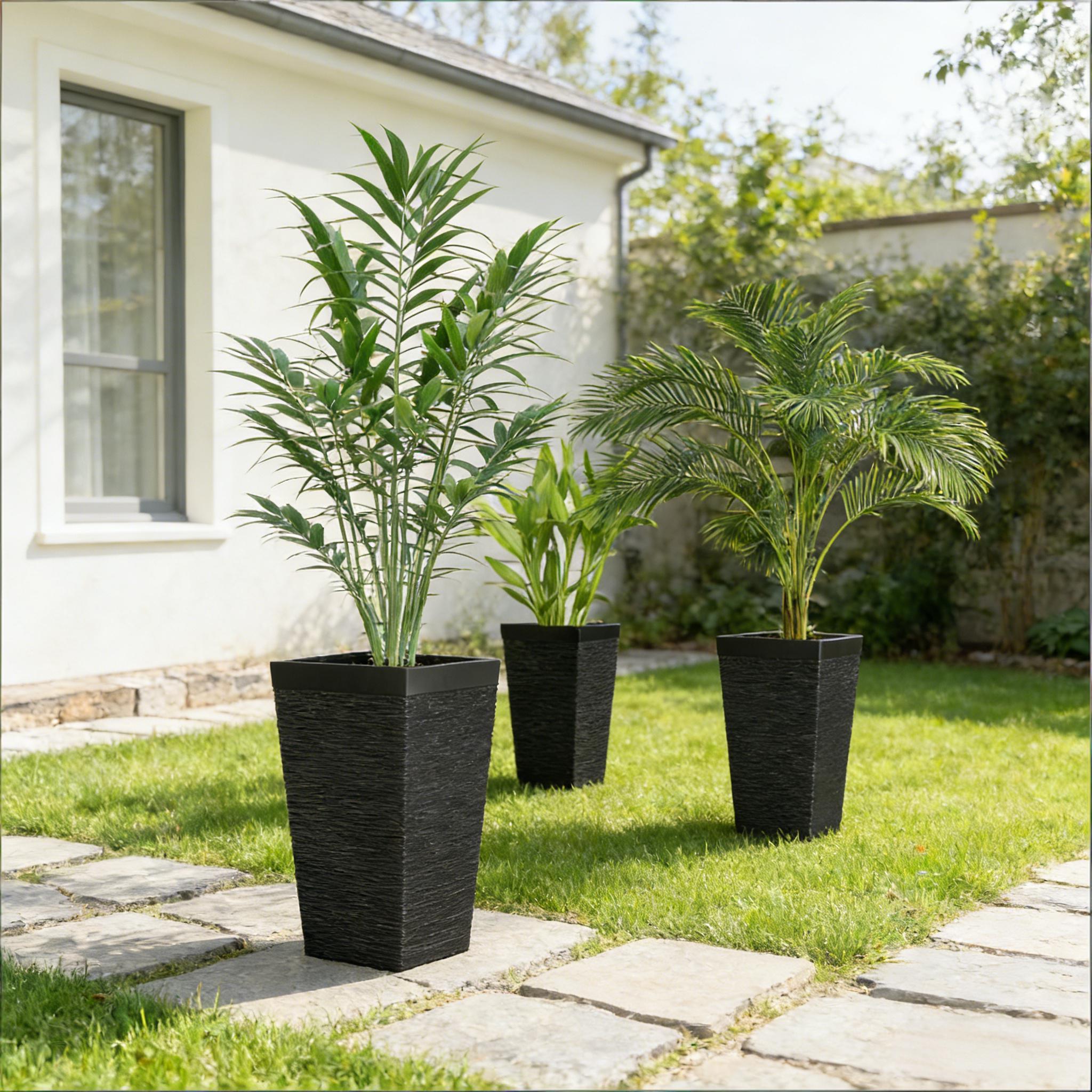 Modern Design Stackable Tapered Planters, Set of 3 Outdoor Planters by HouseOfZazla