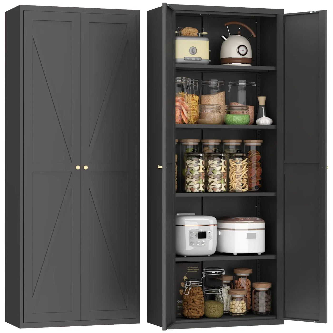 Adjustable 2 Door Storage Cabinet With Adjustable Shelves by HouseOfZazla