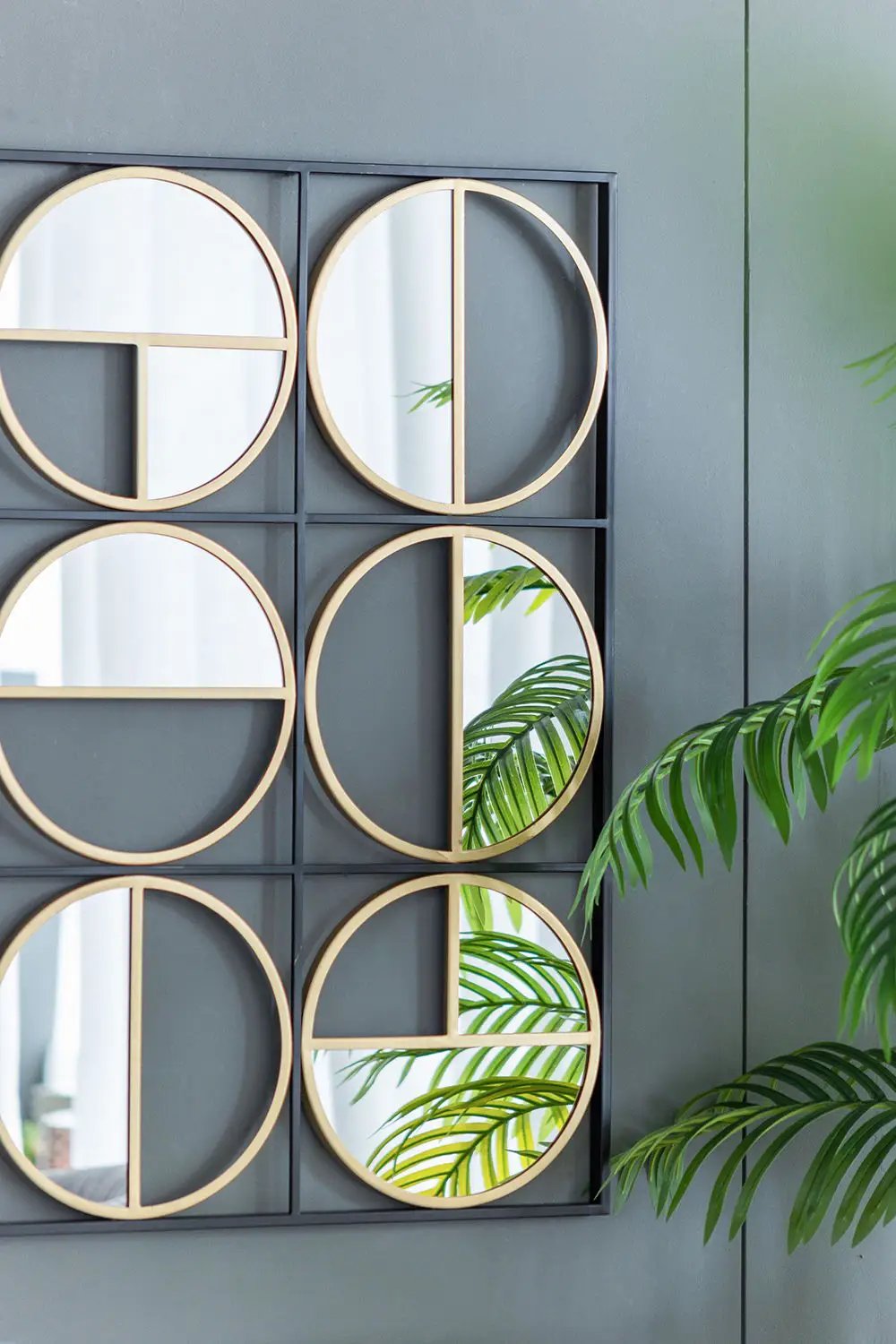 Eclectic Styling Metal Beaded Wall Mirror With Contemporary Design For Bedroom, Liveroom & Entryway by HouseOfZazla