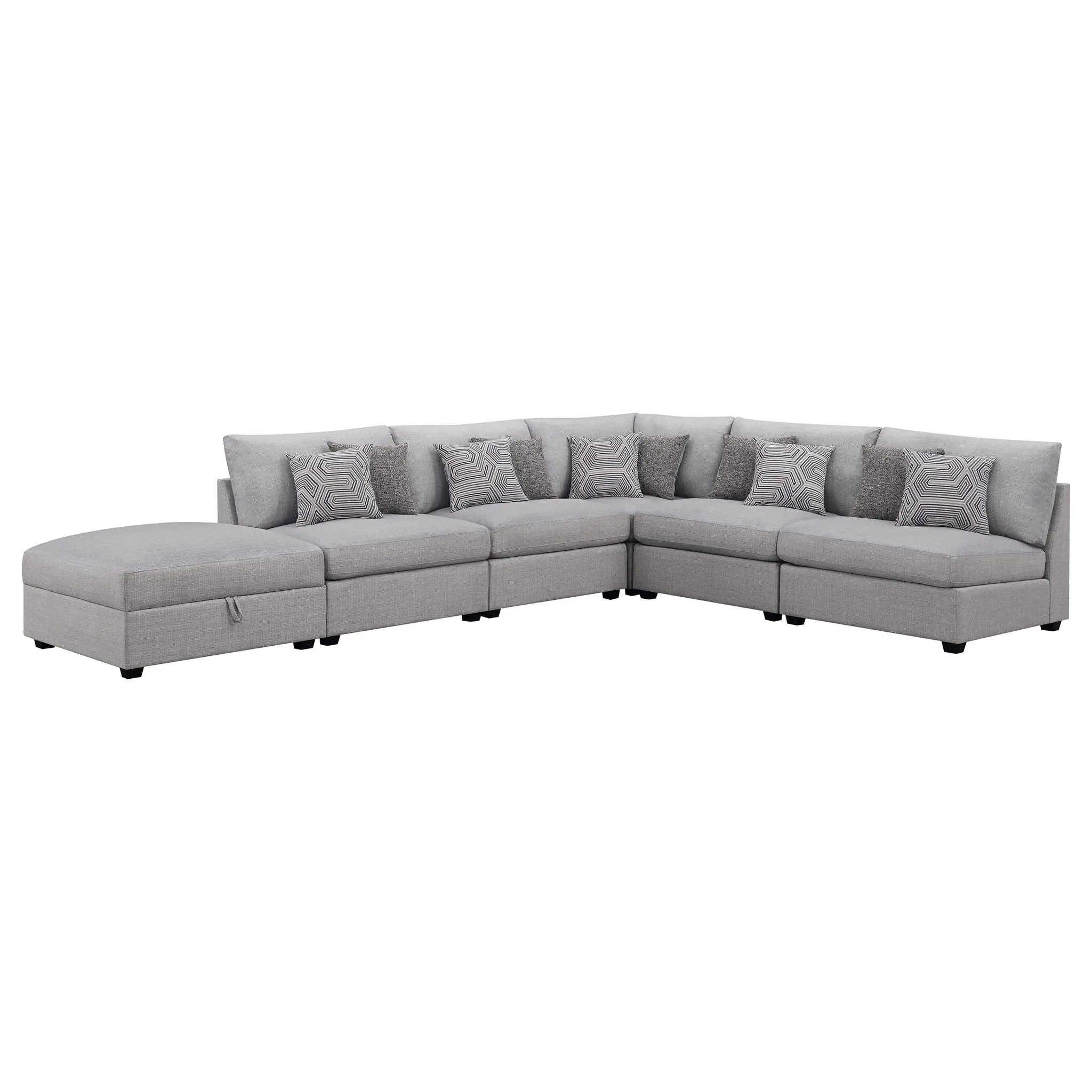 Cambria 6-piece Upholstered Modular Sectional Sofa Grey by Unique Piece Furniture