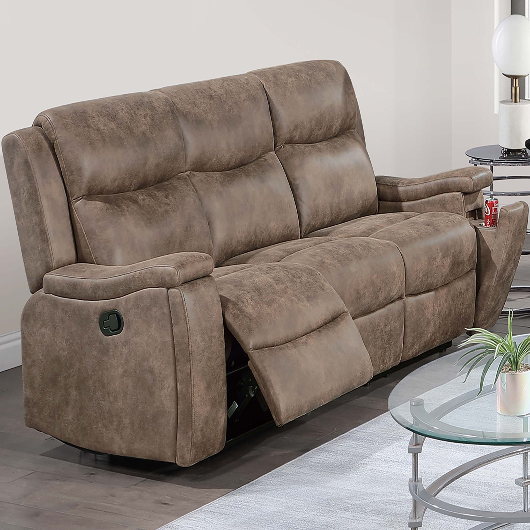 Modern Manual Motion Living Room Set With Hidden Cup Holders by HouseOfZazla