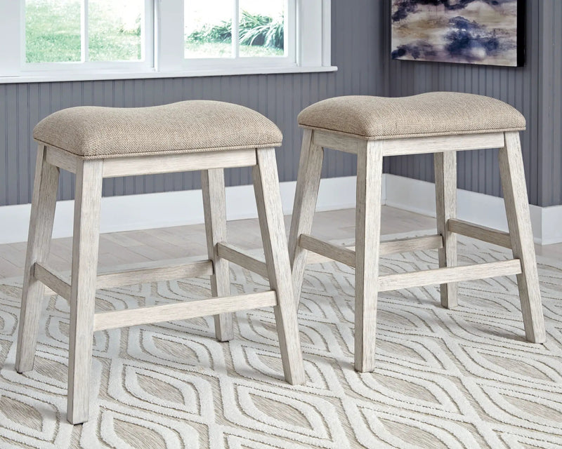 Skempton - Upholstered Stool (Set of 2) - White by Unique Piece Furniture