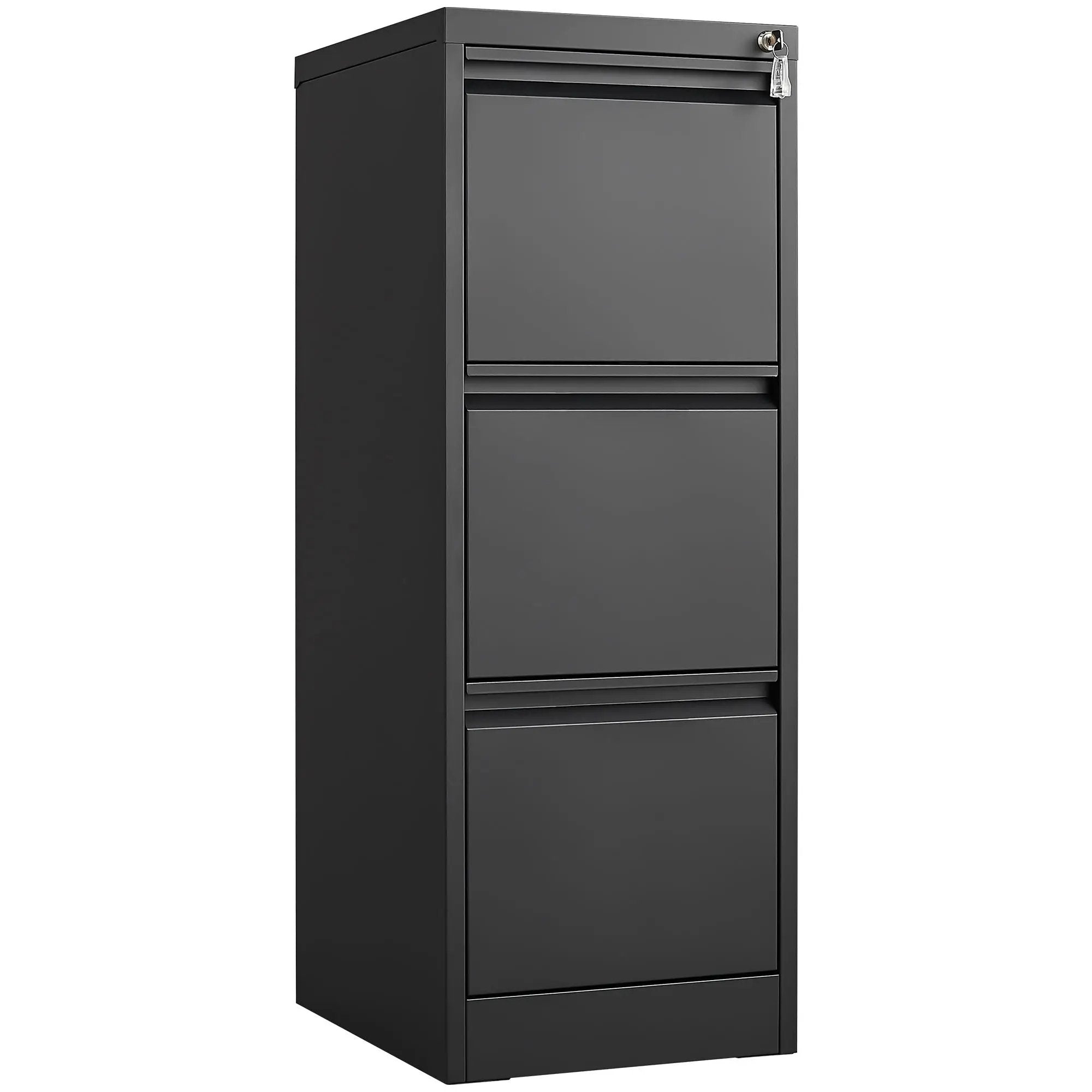 Durable Metal 3 Drawer File Cabinet With Lock For Office Storage by Unique Piece Furniture