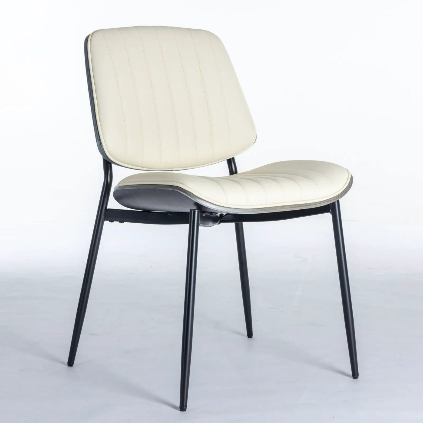 Dining Chairs (Set of 2) Mid-Century Modern Retro Chair With Walnut Bentwood Back Upholstered Seat Metal Legs Adjustable Foot For Kitchen Dining Room Chairs by Unique Piece Furniture
