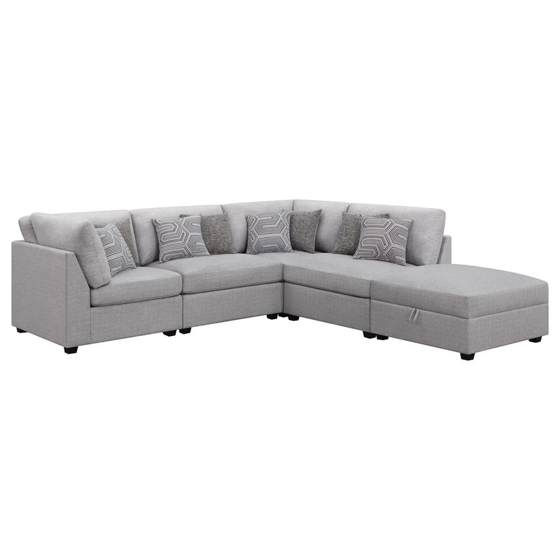 Cambria 5-piece Upholstered Modular Sectional Sofa Grey by Unique Piece Furniture
