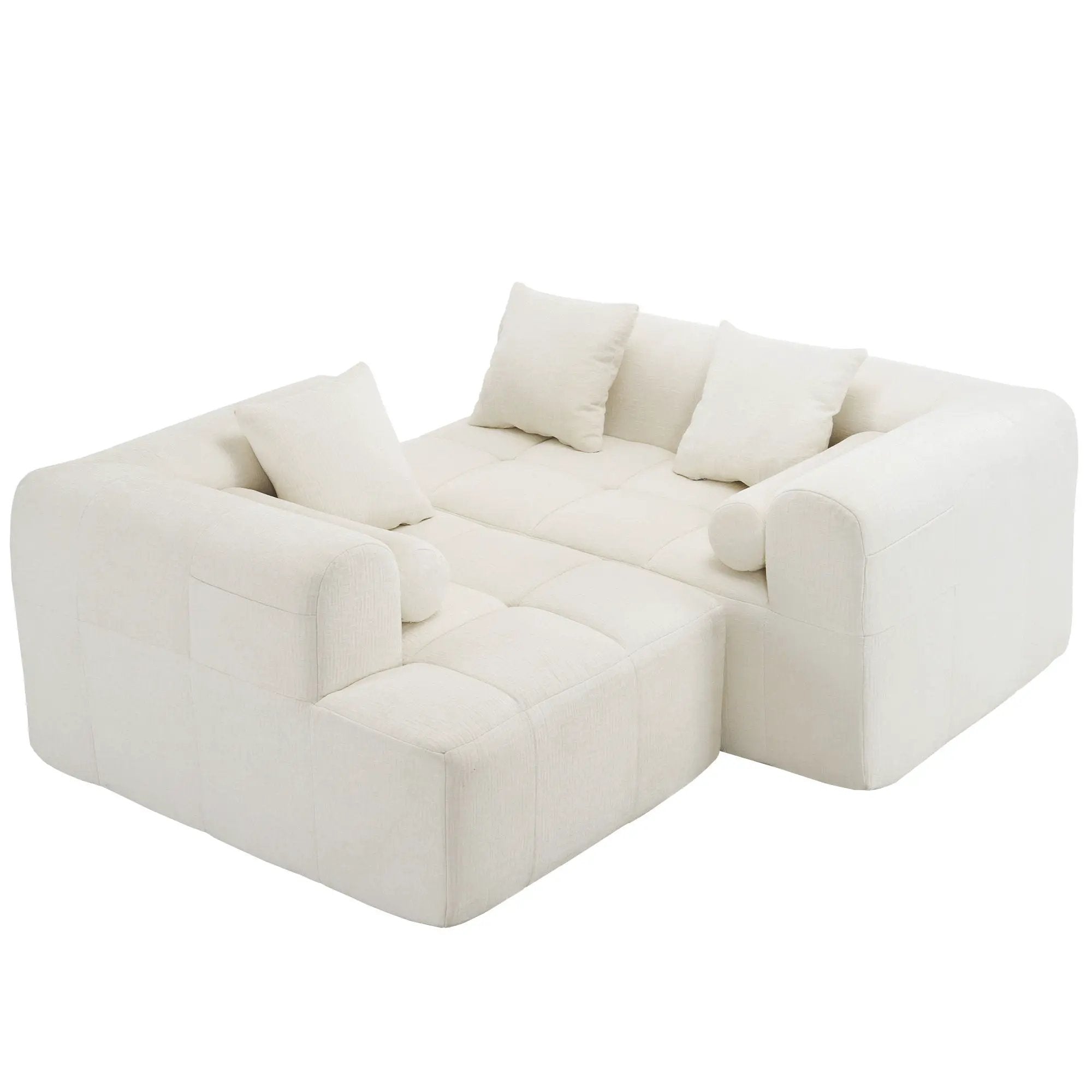 Sectional Free Combined Sofa With 2 Side Pockets by HouseOfZazla