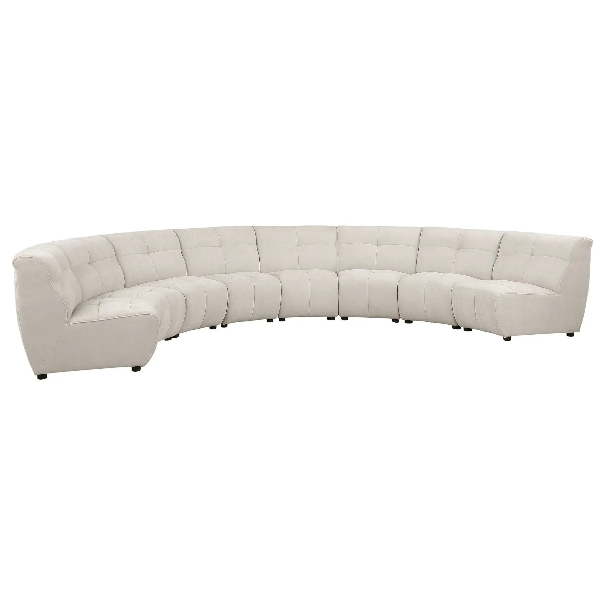 Sycamore - 8 Piece Upholstered Sectional Sofa With Curved Design - Ivory by HouseOfZazla