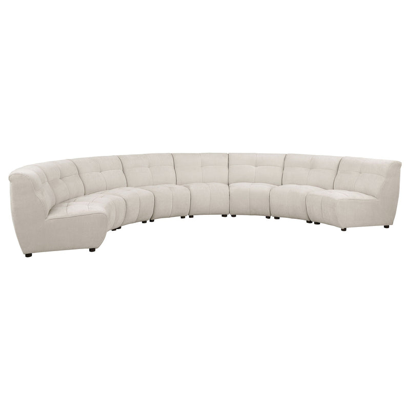 Sycamore - 8 Piece Upholstered Sectional Sofa With Curved Design - Ivory by HouseOfZazla