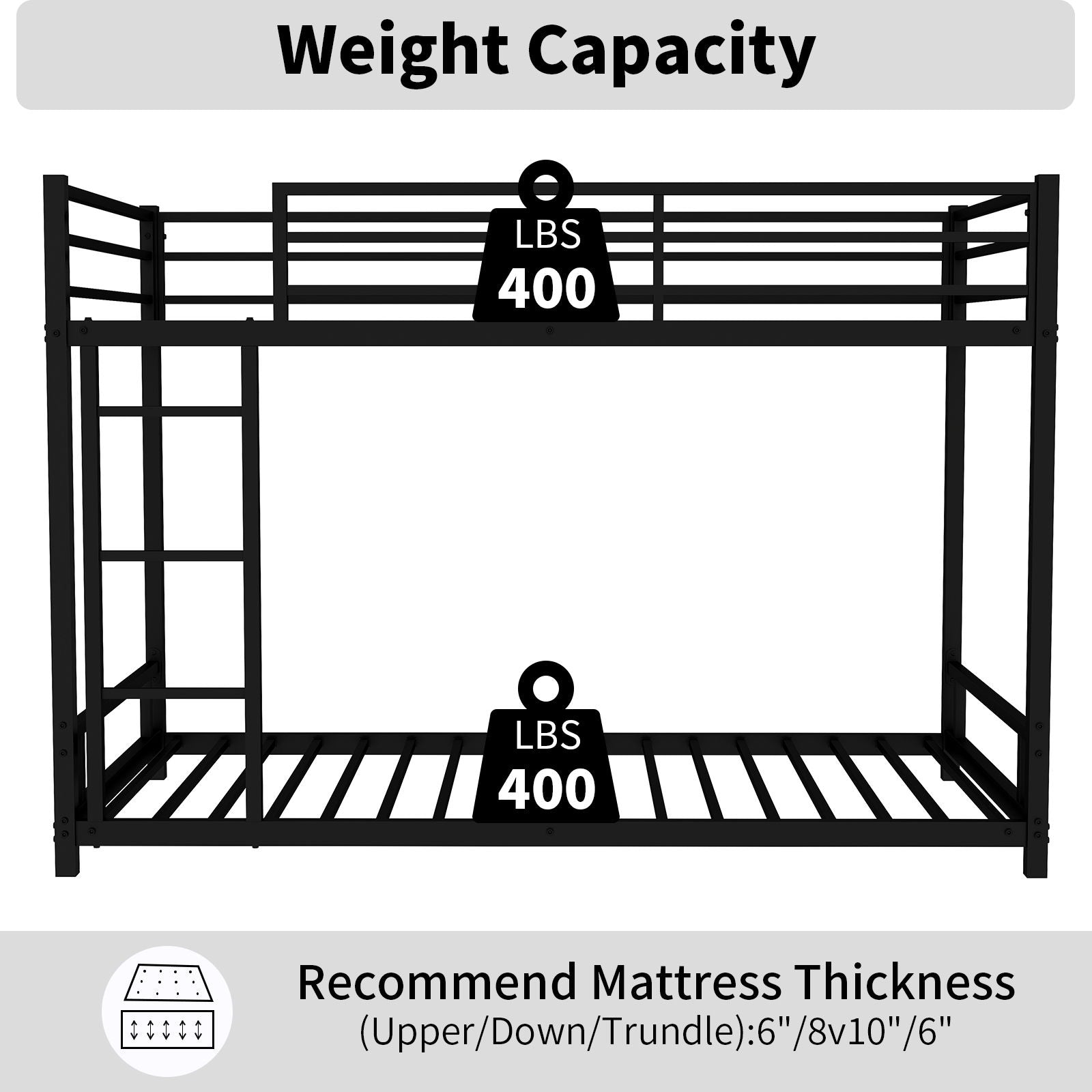 Bunk Bed With Noise Reduction And Safety Guardrail by HouseOfZazla