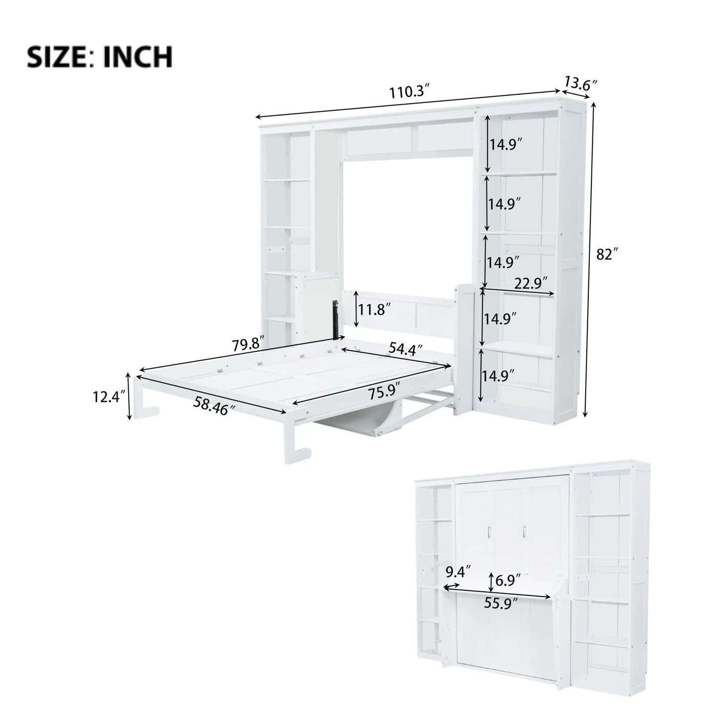 Murphy Bed With Desk And Bookshelf by Unique Piece Furniture