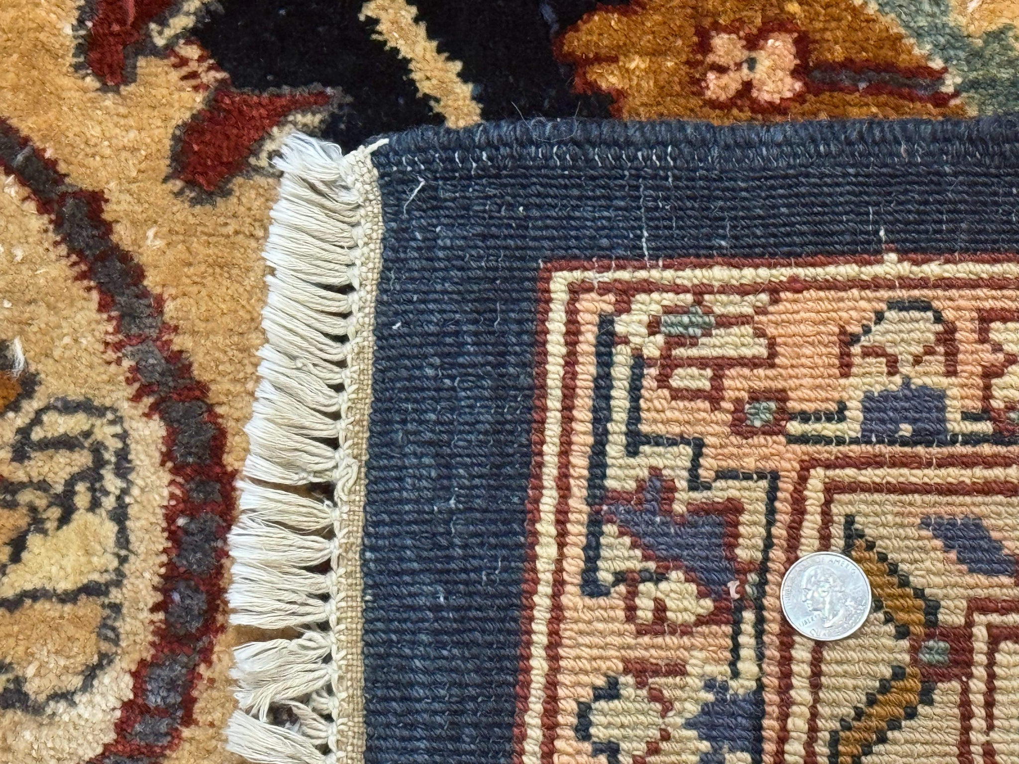 Pak Persian Bidjar Rug 10x13, Midnight Blue and Tan Pakistani Carpet by Jewel Rugs