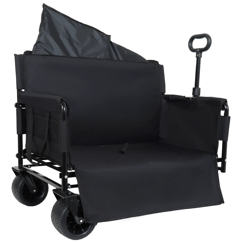 3-in-1 Convertible Folding Wagon Cart with Bench Seat & Storage by HouseOfZazla