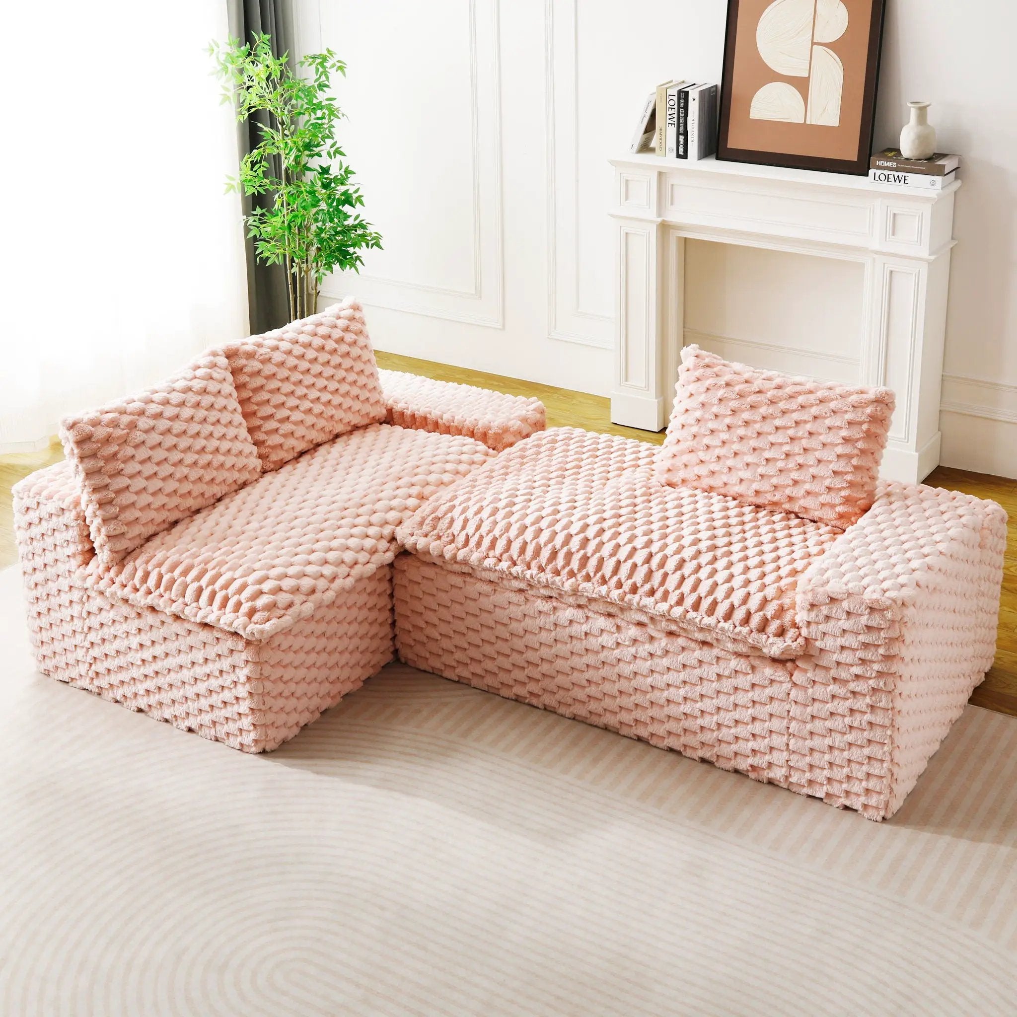 Modular Sofa, Convertible Twin Seat With Chaise Lounge by HouseOfZazla