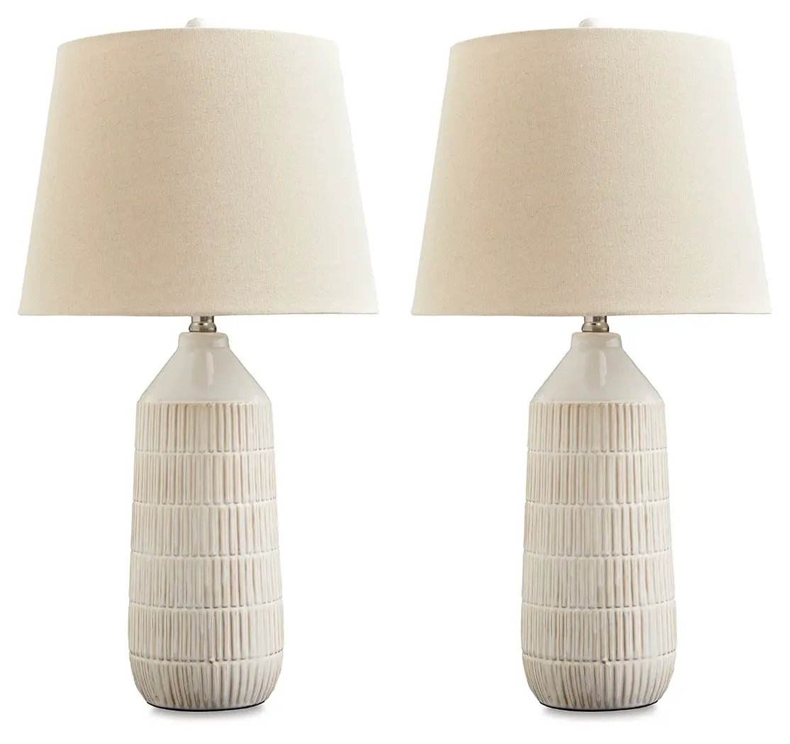 Willport - Ceramic Table Lamp (Set of 2) - Off White by Unique Piece Furniture