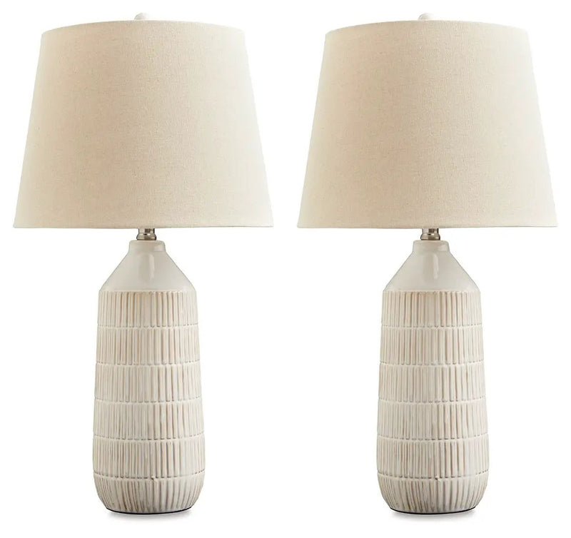 Willport - Ceramic Table Lamp (Set of 2) - Off White by Unique Piece Furniture
