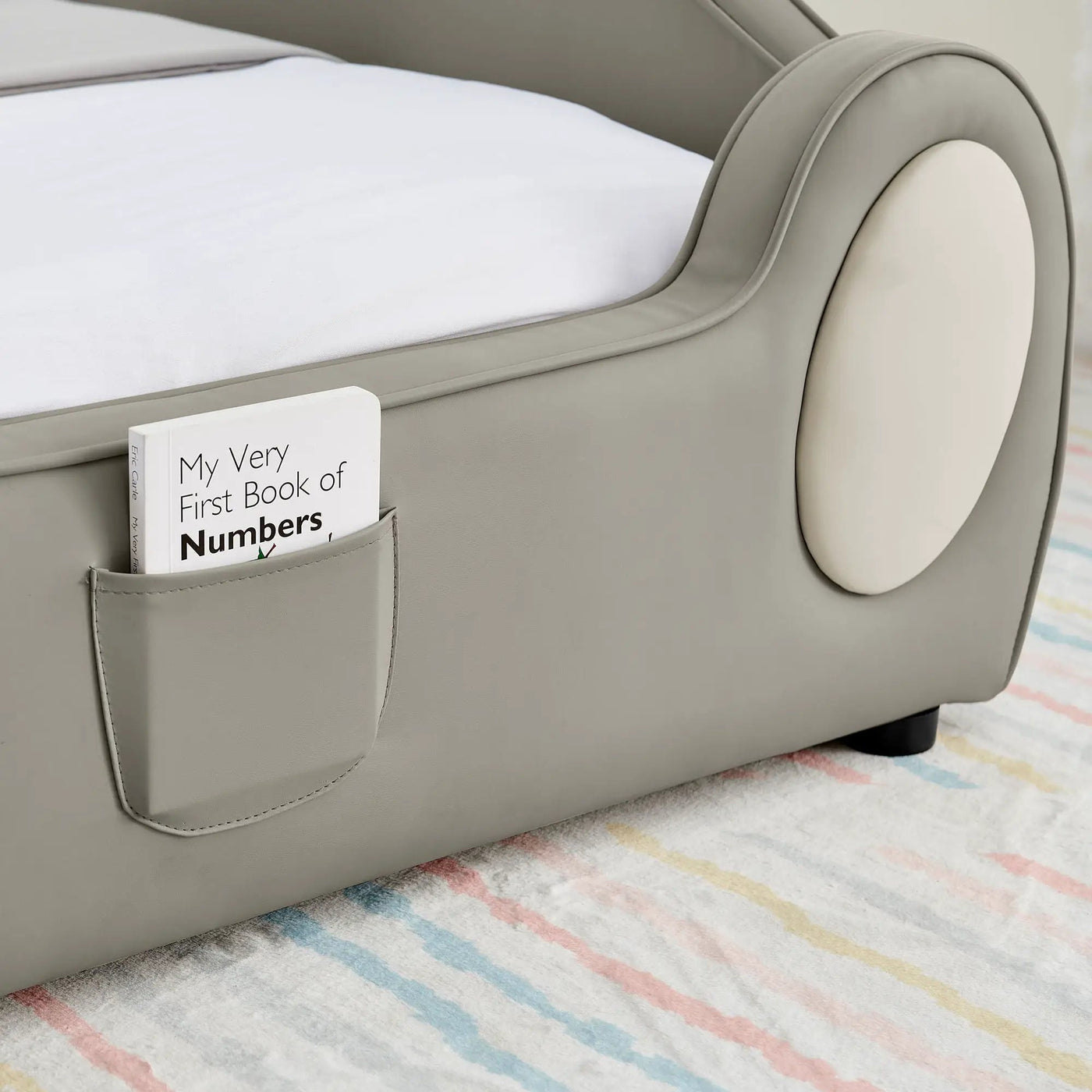 Cute Cloud Shape Bed With Guardrails Cartoon Design, Storage Pocket by Unique Piece Furniture