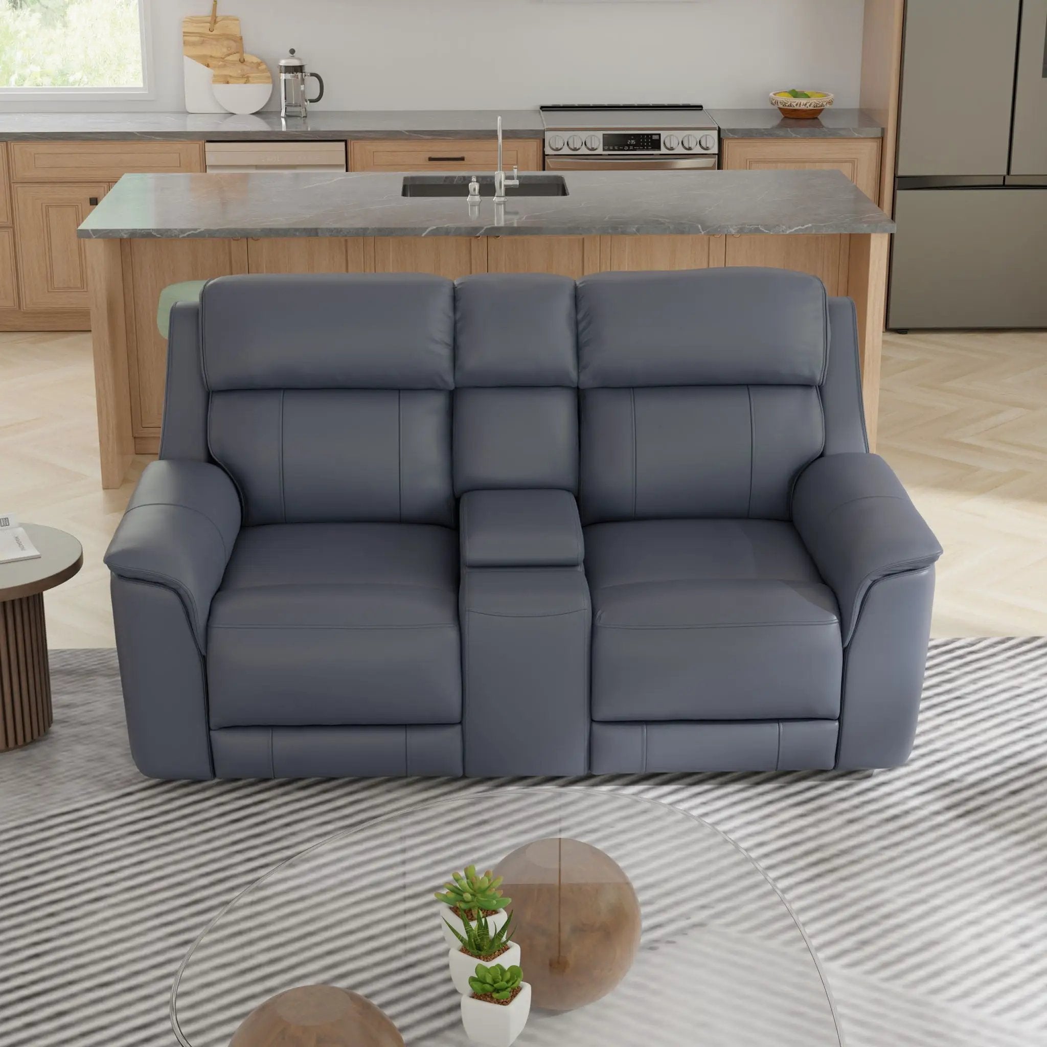 Oslo - Dual Power Reclining Loveseat With Console by Unique Piece Furniture