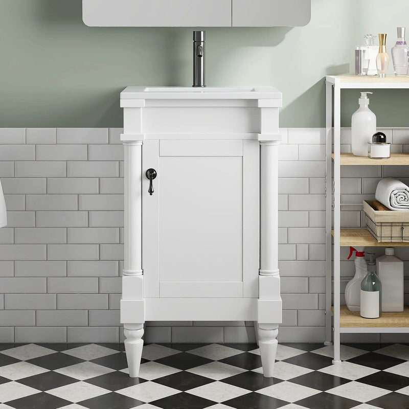 Bathroom Vanity With Sink, Storage Cabinet With Door, Drop In Sink, Compact Freestanding Design by Unique Piece Furniture