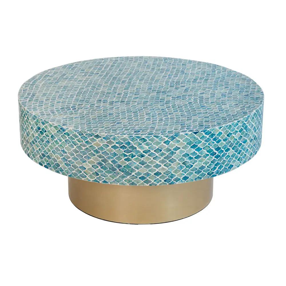 Unique Capiz Coffee Table & Pedestal Base by Unique Piece Furniture