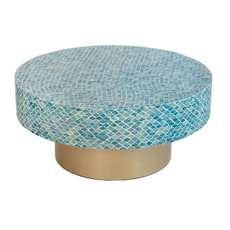 Unique Capiz Coffee Table & Pedestal Base by Unique Piece Furniture