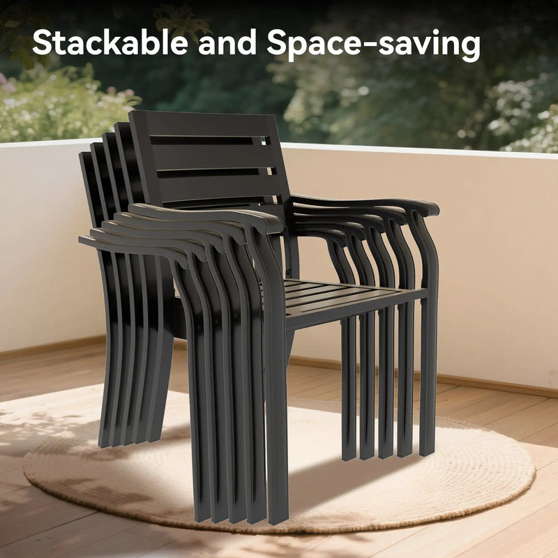 VRSHWO Iron Terrace Dining Chairs Set of 2 - Black by HouseOfZazla